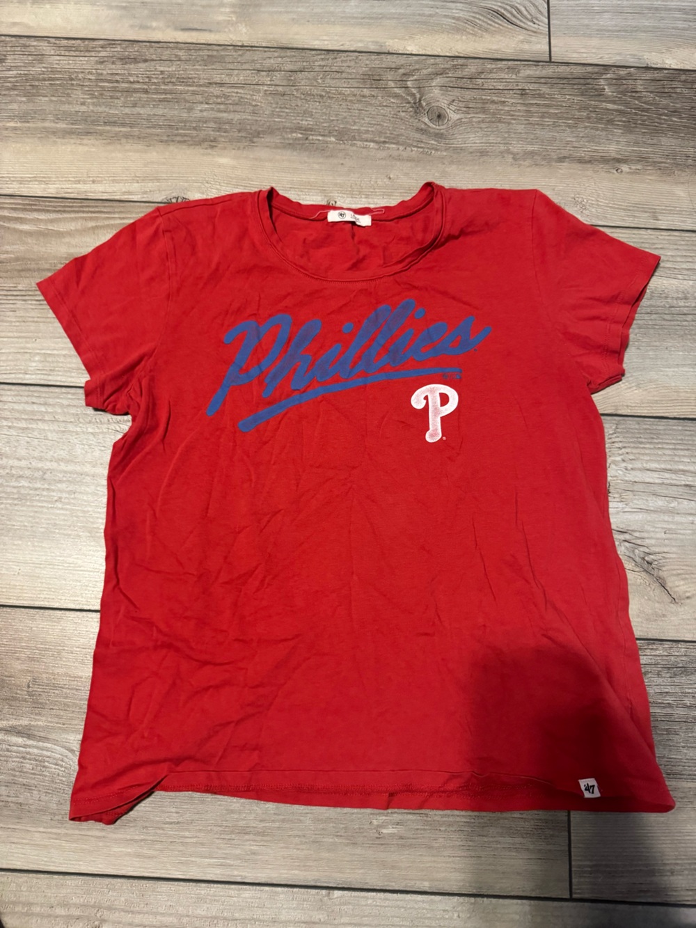 47 Phillies Red Graphic Tee with Blue Script